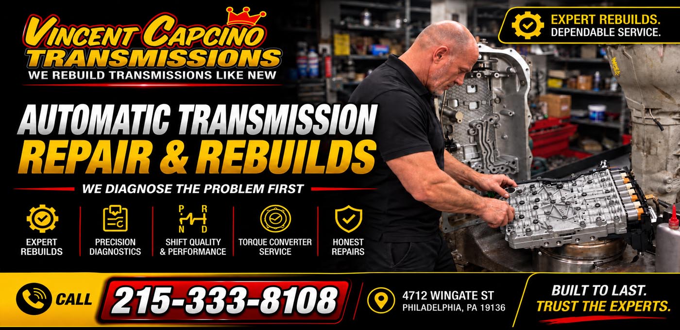 Automatic Transmission Repair Philadelphia. We rebuild transmissions: Torque converter, Oil Pump, Planetary Gear Set. Clutch Packs, Output Shaft. Brake Band, Oil Pan, Valve Body