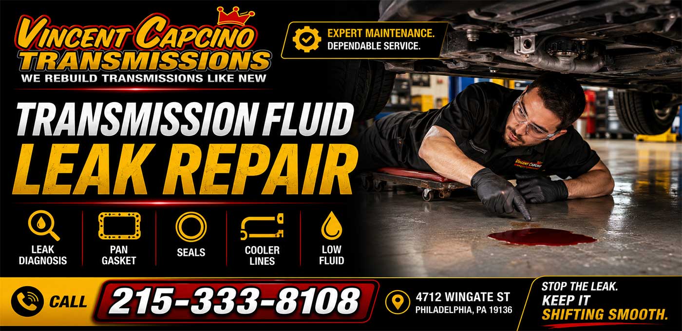 Transmission Repair Services 19136 19114 Torresdale Vince Capcino Transmissions. All transmissions we rebuild is guaranteed. A car, truck, or van’s transmissions may only need minor repairs such as a Transmission fluid change, transmission seal and minor adjustments